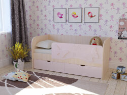 Кровать "Бабочки"  1,6 пастель фиолет металлик 